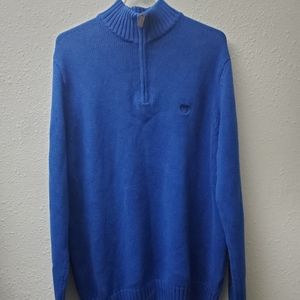 CHAPS BLUE ZIP SWEATER